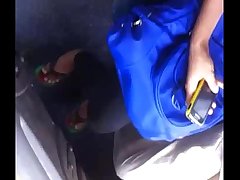 Indian babe bigtits show in a public bus